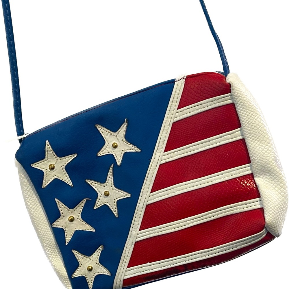 Leather American Flag Crossbody Bag